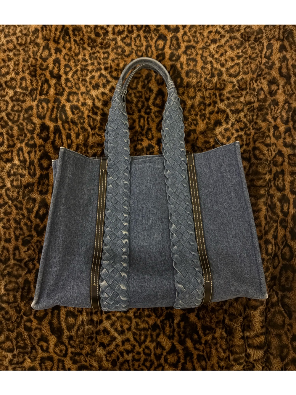 Chloé Blue Denim Tote with Braided Handles - Picture 4 of 6